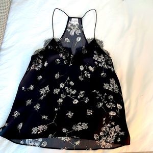 Cami NYC Racer Tank - Black Floral